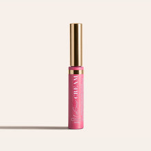 Load image into Gallery viewer, LipSense HydraMatte pink lip color bottle with a tall gold cap on a light beige background
