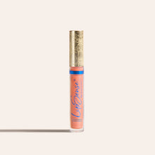 Load image into Gallery viewer, LipSense moisturizing gloss in a peach shade in a clear tube with a gold ornate cap.
