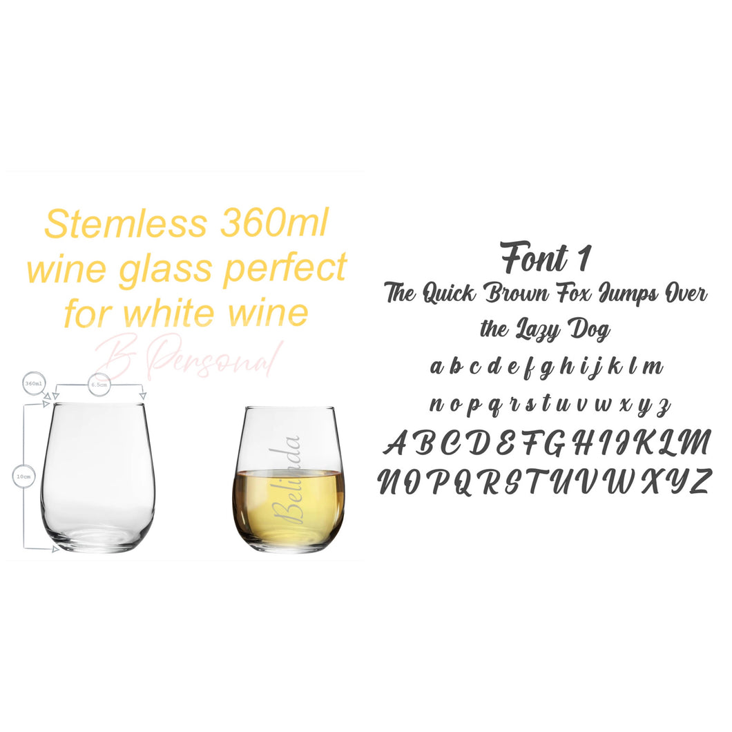 Drinkware... Stemless Etched Glasses