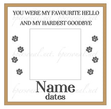 Load image into Gallery viewer, Memorial Animal Personalised Frame..
